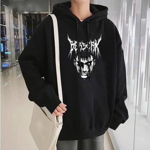 Japanese Anime Berserk Harajuku Guts Eye Manga Hoodies Sweatshirt Men Fashion Gothic Hip Hop Long Sleeve Streetwear Pullovers