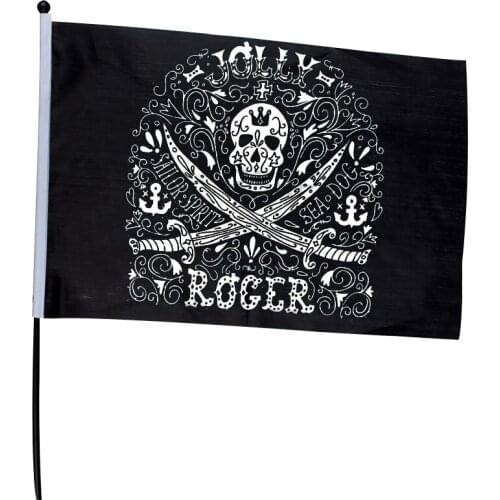 Halloween Party Decoration Pirate Flag Buttonhole Skull Party Bar Decoration Props Without Flagpole 60*90cm