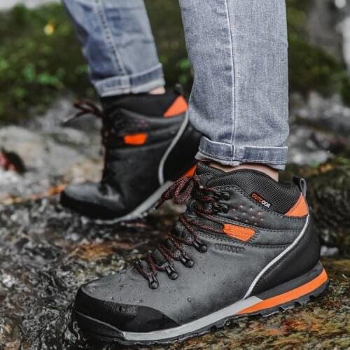 High Qualiity Waterproof Hiking Shoes Men Non-slip Mountain Climbing Shoes Outdoor Hiking Boots Men Hunting Trekking Sneakers