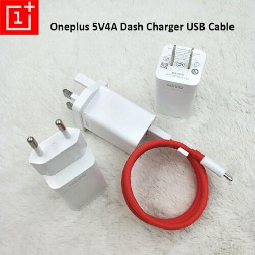 Oneplus Dash Charger 5V 4A Fast Charging Adapter EU US UK Plug 100cm USB 3.1 Type C Cable For One plus 1+ 7T/7Pro/6T 6 5/5T/3/3T