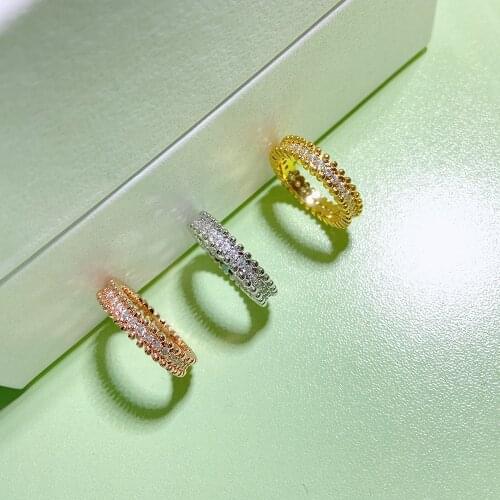 Hot Brand For Women Luxury Single Row Zircon Ring Golden Wedding Ring Ladies Jewelry Fashion Ring Party Jewelry Glitter Ring