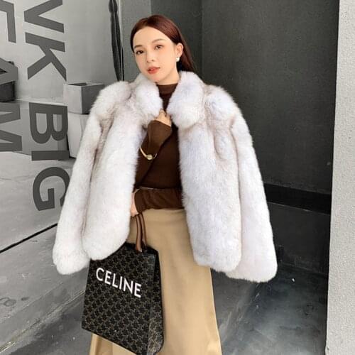 2020 High Quality Winter Fancy Full Pelt Natural Genuine Fox Fur Coat Ladies Thickening Warm Jacket