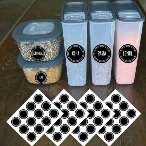 2Pcs 24 Round Shape Label Stickers Mark Spice Jar Stickers for Crafters Home Cooks Spice Bottles Labels