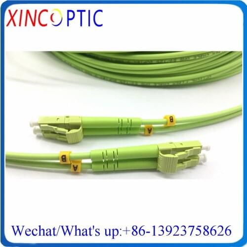 10Pcs LCUPC-SC/UPC MM DX OM5 3.0mm Wideband PVC(OFNR) 1/2/3/4/5/10M Lime Green Multimode Duplex LC-SC Fiber Optical Patch Cord