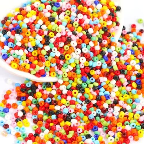 1000pcs 2mm Multicolor Czech Glass Seed Spacer Beads Austria Crystal Round Bead For Kids DIY Bracelet Jewelry Making Accessories