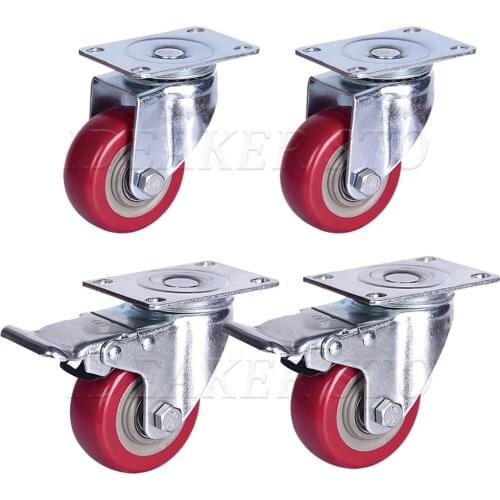 2.5/3/4 Inch Furniture Casters Wheels Heavy Duty Industrial Top Plate No Noise For Carts Workbench Industrial Equipment Caster