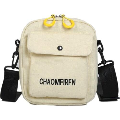 2021 Canvas Crossbody Bag Female Messenger Bag New Fashion Student Simple Literature and Art One Shoulder Mobile Phone Bag