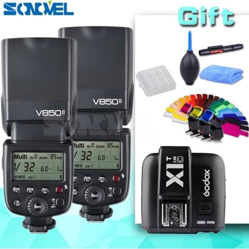 2x Godox V850II 2.4G GN60 Wireless X System Li-ion Battery Speedlite +X1T-C Trigger Transmitter for Canon EOS Cameras