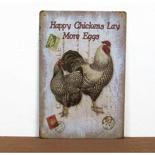 50pcs/lot Metal Sign shabby chic The Chickens paiting Tin Signs Bar pub home Wall Decor Retro iron painting Z-18
