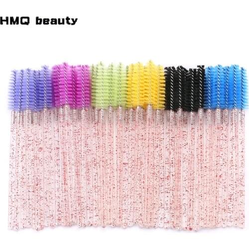 50Pcs Disposable Crystal Eyelash Brush Grafting Eyelash Curling Comb Mascara Wands Applicator Beauty Makeup Brushes