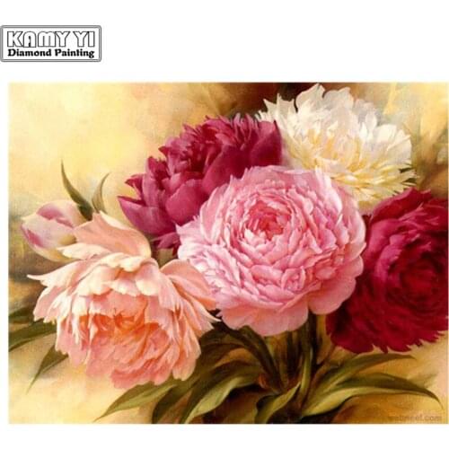 5D DIY Diamond embroidery Cross stitch Colored flowers Full Square/Round Diamond mosaic Diamond painting decoration HYY