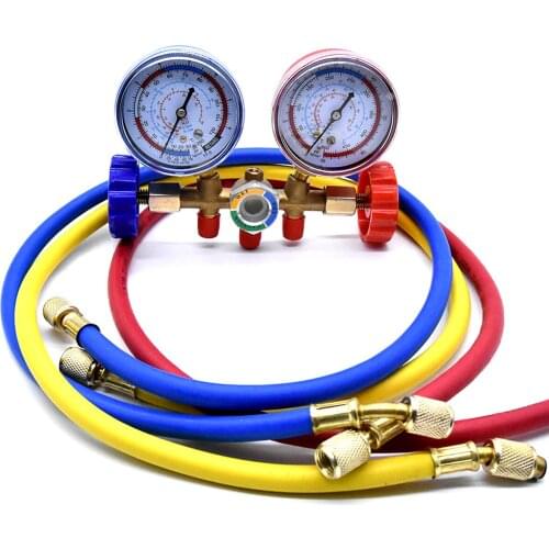 Car HVAC A/C Refrigeration Kit Manifold Gauge Set Auto Refrigerant H/L Quick Coupler Manifold Gauge Tool Set for R22 R12 R134A