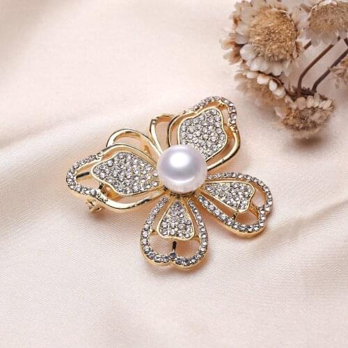 Butterfly DIY Brooch Pin Mountings Base Findings Accessories Jewelry Settings Parts for Pearls Jade Crystals Agate Coral
