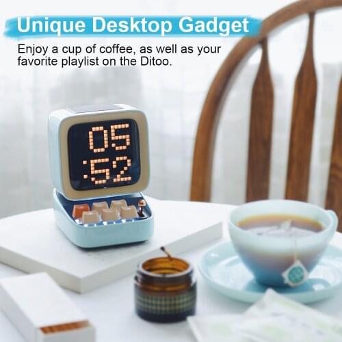 Bluetooth Speaker Ditoo Plus Mini Speaker Bluetooth Alarm Clock Retro Pixel Speaker Subwoofer LED Display Soundbar Bedroom Decor