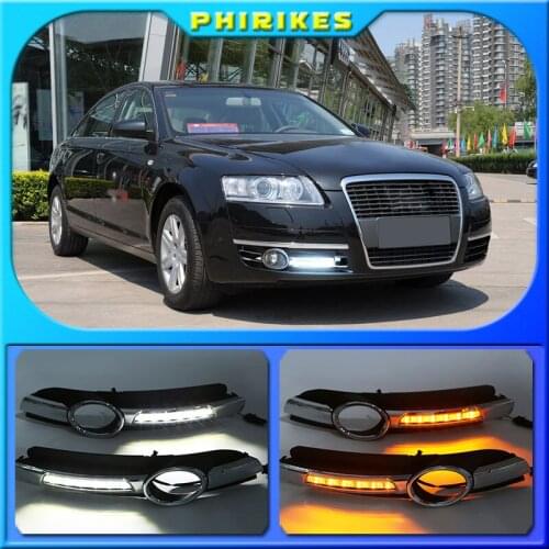 For Audi A6L A6 C6 2005-2008 For Quattro RS Cabriolet Allroad Front LED Daytime Running Light DRL Light Fog Lamp Cover