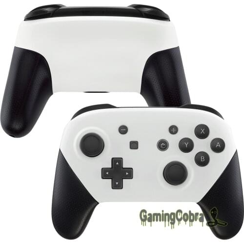 EXtremeRate White Soft Touch Faceplate and Backplate Shell Housing Case Cover DIY Repair Kits for Nintendo Switch Pro Controller