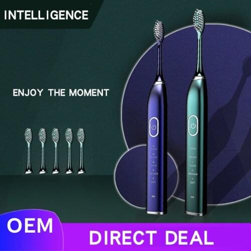 Electric Toothbrush Rechargeable 5 Mode Travel Sonic Teeth Brush Oral Hygiene IPX7 Waterproof With Replacement Brush Heads Gift