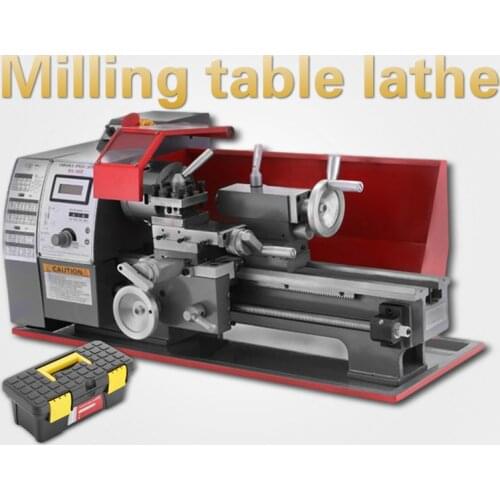 Milling table wood metal lathe Precision mini lathe Variable spindle speed Semi-automatic metalworking tool