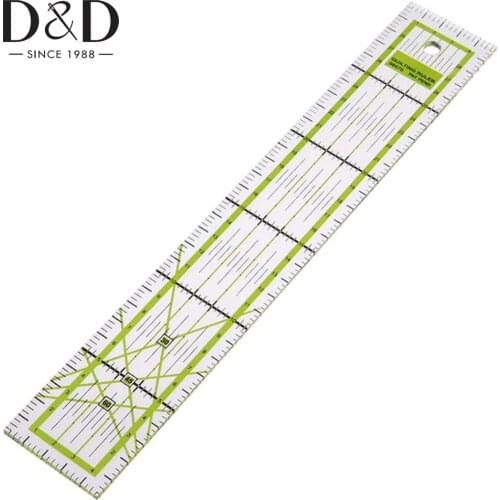 2" Wide x 12" Long Quilting Ruler Laser Cut Acrylic Quilters' Ruler with Double Colored Grid Lines For Easy Precision Cutting