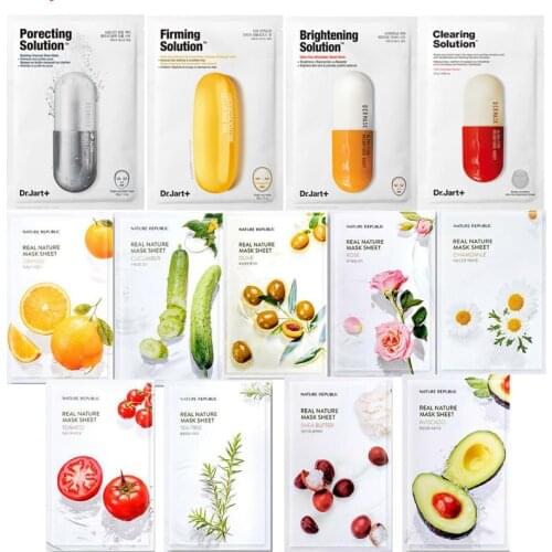 Dr.Jart+ Dermask Mask Sheet NATURE REPUBLIC Face Mask Acne Treatment Facial Exfoliating Peeling Mask Korea Cosmetics Choose 1pcs