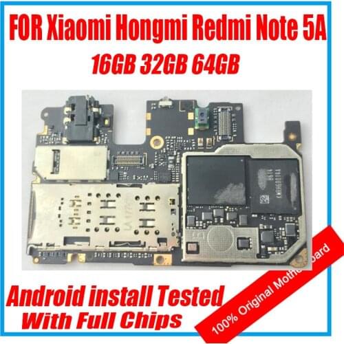For Xiaomi Hongmi Redmi Note 5A Motherboard 100% Clean Replaced Original Mainboard Android OS ROM 64G/32G/16G With Full Chips