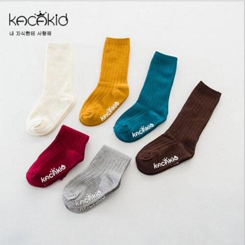 Top Fashion Unisex Autumn winter Children Warm Cotton Socks Baby Sock 0-4 Y Girls Boys Solid Socks for kid 6 pair/lots