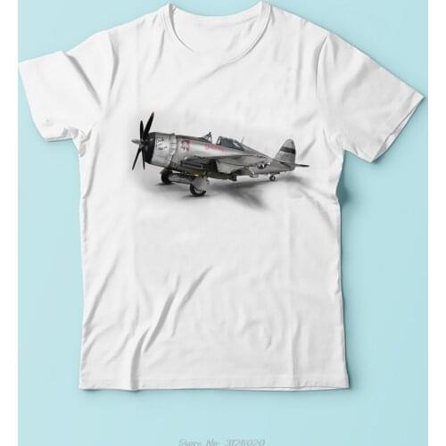 Retro USA Flag P-47 Thunderbolt Aircraft Unisex Tshirt Tees New White Casual Short Sleeve Warbird P47 T Shirt Men Harajuku