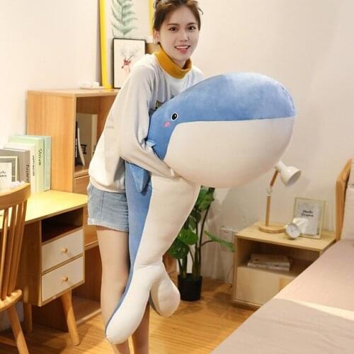 2021 New Cute Giant Size Plush Toy Sea Animal Blue Whale Soft Toy Stuffed Animal Childrens Birthday Christmas Gifts Kids Toys
