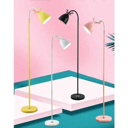Pink floor lamp E27 living room lamp bedroom light floor light Nordic floor light metal light