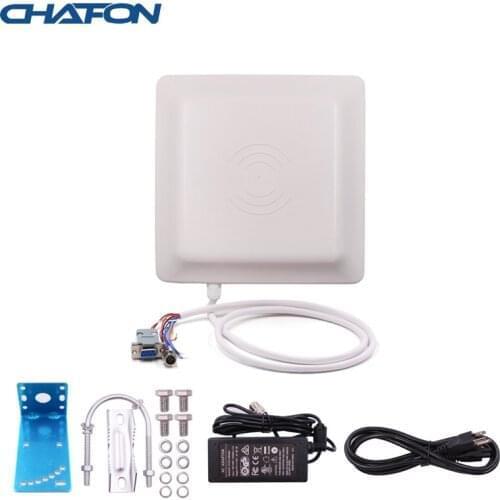 CHAFON uhf rfid reader integrated antenna 7dBi long range 0~6m with RS232 RS485 WG26 TCP/IP optional for parking lot free SDK
