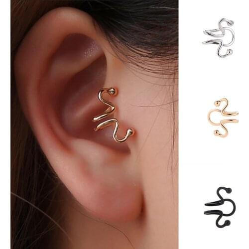 Simple Women Geometric Curve Ear Cuff Clip Earrings No Piercing Jewelry Gift hot