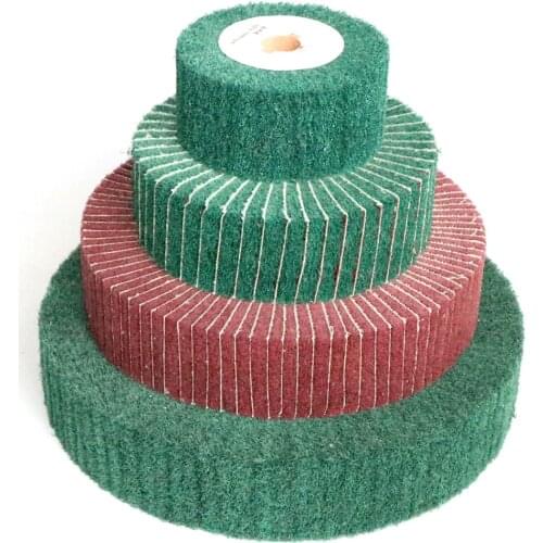 1Pc Non-woven Scouring Pad 4"/5"/6"/8"/10"/12" Grinding Wheel Flap Mop Polishing Wheel Nylon Fiber Disc 20mm Bore 2" thickness