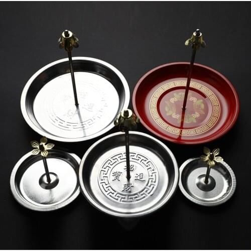 1Pc Backflow Steel Incense Burner Holder Plate Sandalwood Coils Aroma Cones Smoker Censer Burner, Home Office Meditation