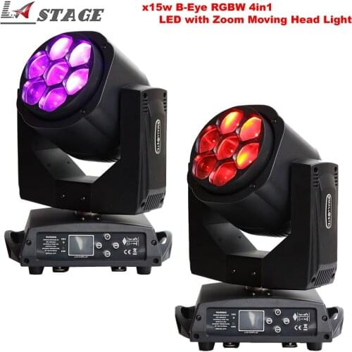 7x15W Led Lighting Big Bee Eye 4 In 1 Moving Head Beam Wash Zoom Lights RGBW Moving Head Led DJ Lighting