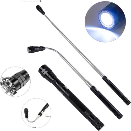 Waterproof Portable flashlight Flexible Head Flashlight Torch magnet Telescopic baton 3 LED lamp Pick Up Tool Lamp pen light