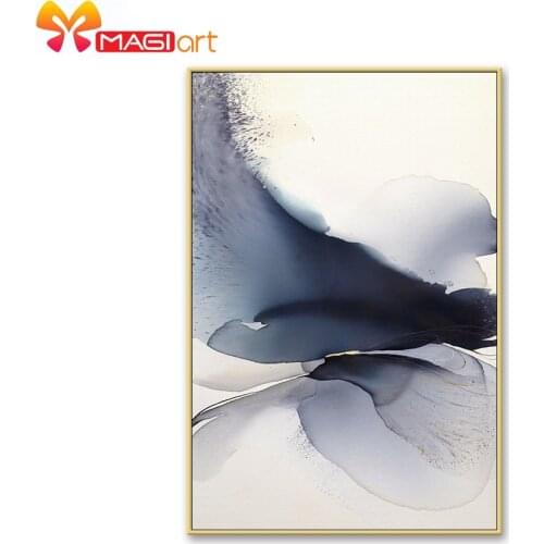 Cross stitch kits Embroidery needlework sets 11CT water soluble canvas patterns 14CT Abstract ink landscape-NCMC039