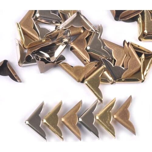 50pcs Bronze Tone Metal Books Corners Protectors For Scrapbooking Albums Decorative Corner Menus Folders Box DIY Accessories