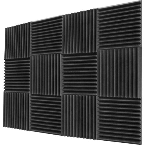 12PCS 300x300x25mm Acoustic Foam Sound Insulation Panels for KTV Bar Soundproofing Studio Wedges Sound Proof Wall Panels Espuma
