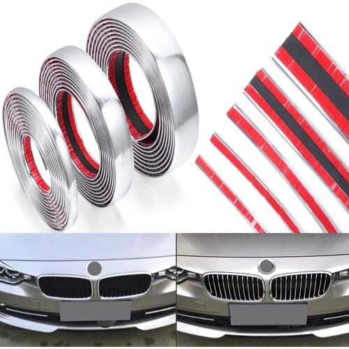 1PC Chrome Moulding Trim Car Door Protector Stickers Strip Bumper Grill Anti-Collision Tape Door Edge Guard Decal Auto Accessory