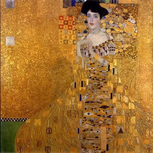 100% handmade Oil Painting Reproduction on Linen Canvas,The Gold Lady by gustav klimt,Free DHL Shipping,top