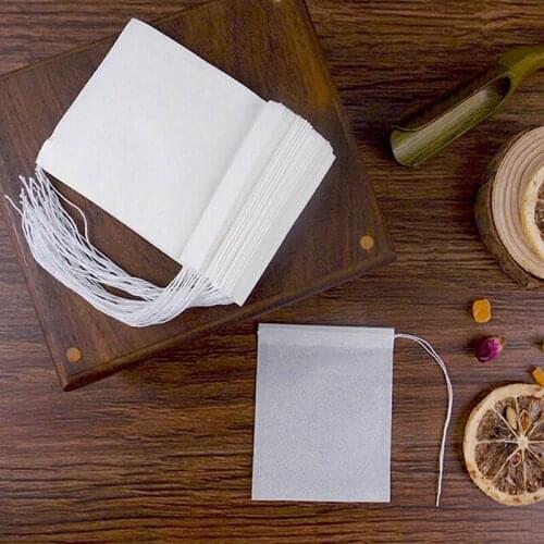 100Pcs/Lot 5*6cm/7*8cm/8*10cm Paper Tea Bags Filter Empty Drawstring Teabags for Herb Loose Tea