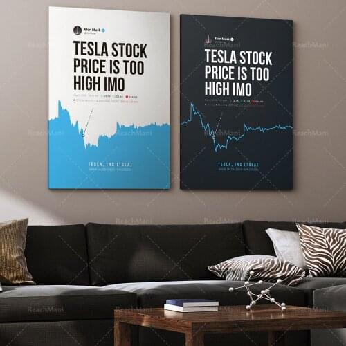 Elon Musk - Stock Price Is Too High IMO | Canvas Art | Wall Art | Office Decor | Investor | Stock Market | Day Trader | Gift