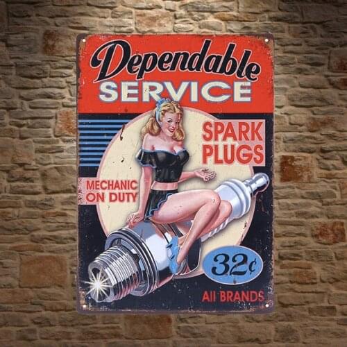 Placa de hojalata mecánica para motocicleta, decoración para cuarto de hombre, póster de Metal, 1 unidad