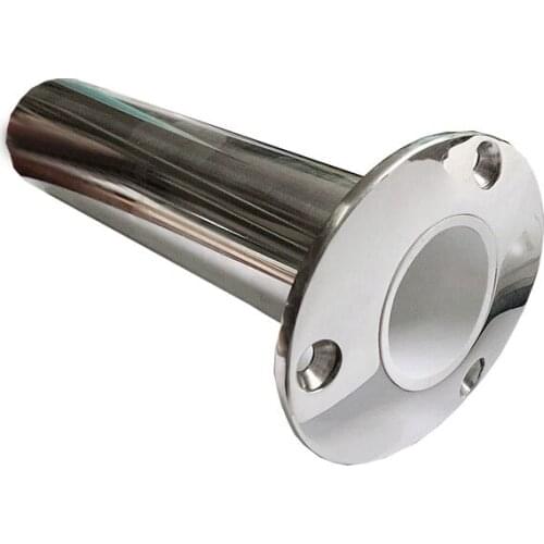 90 Degree Stainless Steel 316 Deluxe Rod Holders with Drain, Flush Mount Fishing Rod Pole Holders