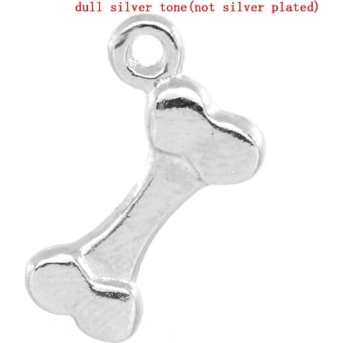 DoreenBeads Charm Pendants Dog Bone dull silver color 17x11mm,50PCs (B25105)