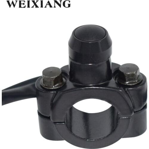 7/8" 22mm Aluminum Motorcycle ON OFF Switch Black Latching Button For Headlight Fog Light Lamp Lights M10 Rear View Mirror