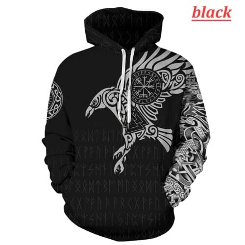 Viking Odin Tattoo 3D Printed Men hoodies Harajuku Fashion Hooded Sweatshirt Autumn winter Unisex Streetwear sudadera hombre