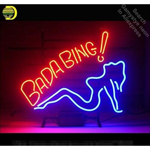Bada Bing Girl Neon Sign neon bulb Sign Club light Sign glass Tube Commercial Iconic Sign Art Neon light Decoration Mural Arcade