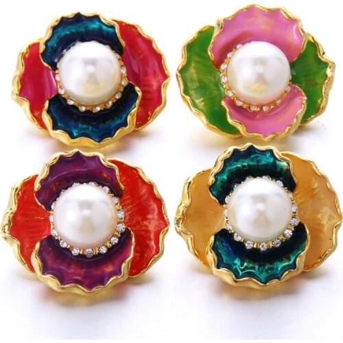 2019 New Arrival Shell Pearl Big Metal Snap Jewelry Snap Button Fit For Ginger Snap Bracelets Bangles Women Snaps Jewelry