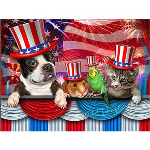 New arrival 5d diy diamond painting cat full square / round drill 3D diamond embroidery landscape diamond mosaic